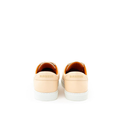 Burberry Pinkfarbene Leder-Sneaker in niedriger Ausführung