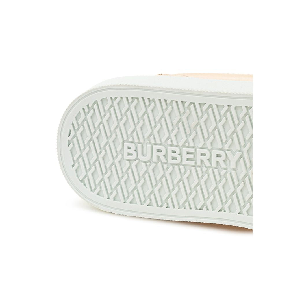 Burberry Pinkfarbene Leder-Sneaker in niedriger Ausführung