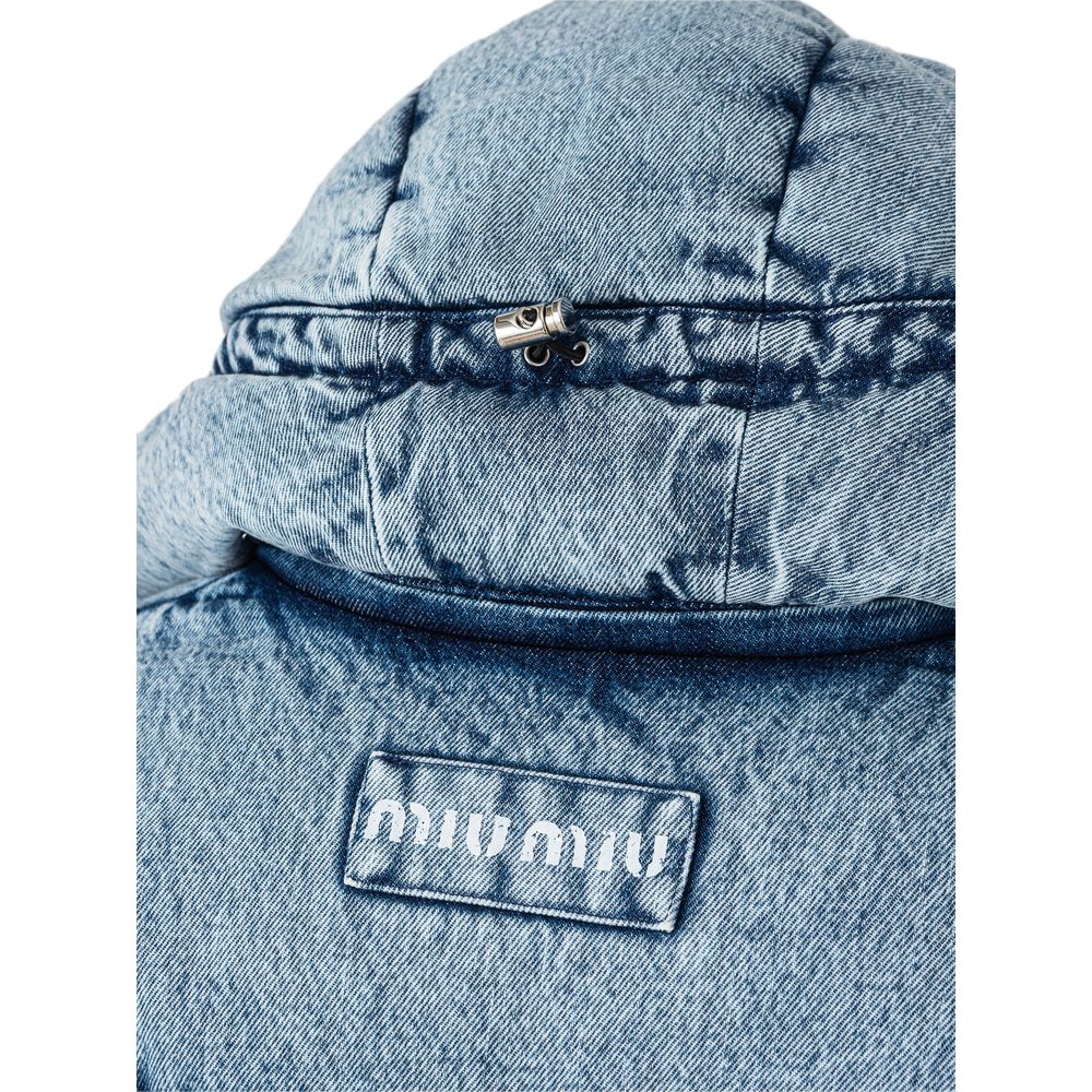 Miu Miu Blue Polyester Coat