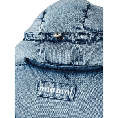 Miu Miu Blue Polyester Coat