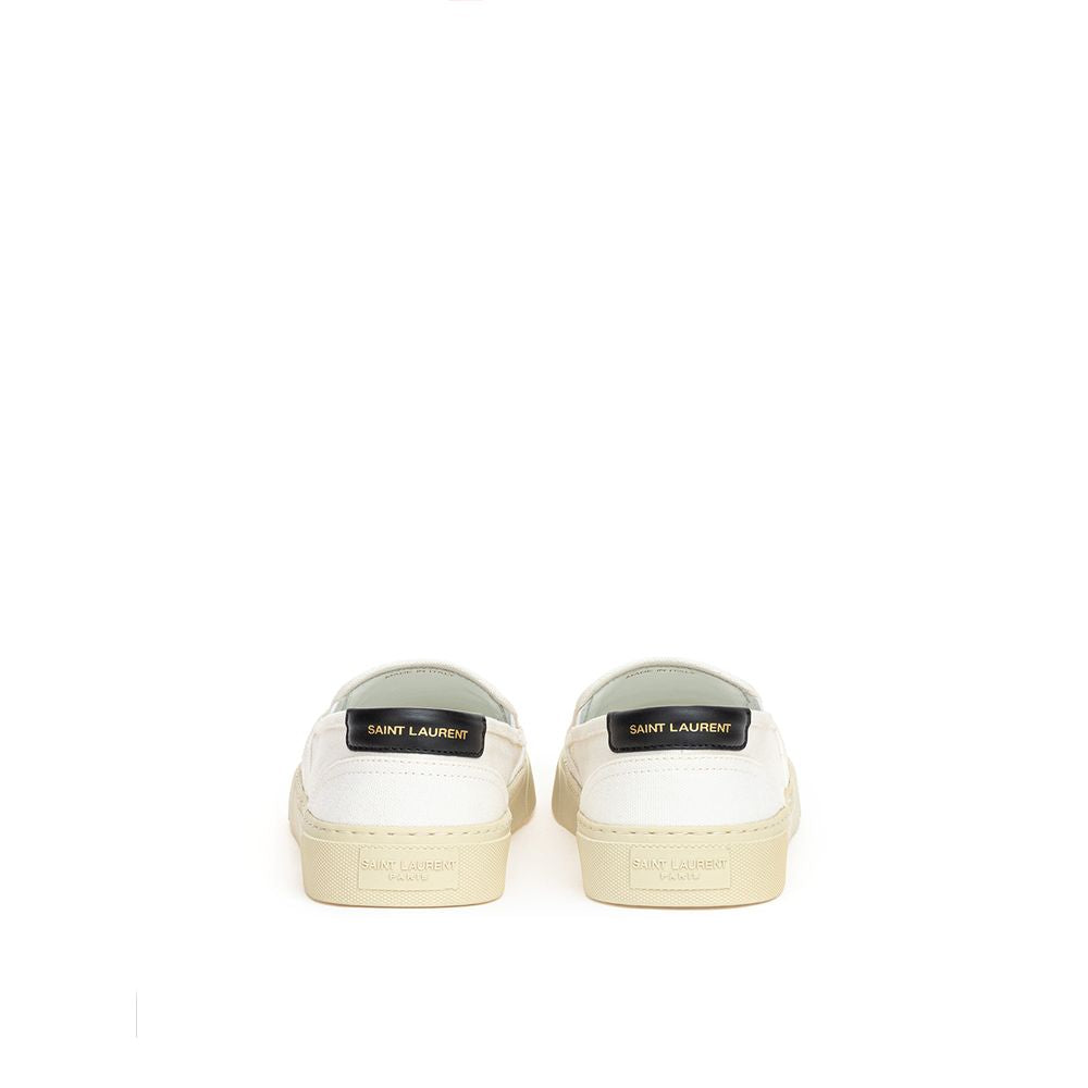 Saint Laurent Sneaker aus weißer Baumwolle mit niedrigem Schaft