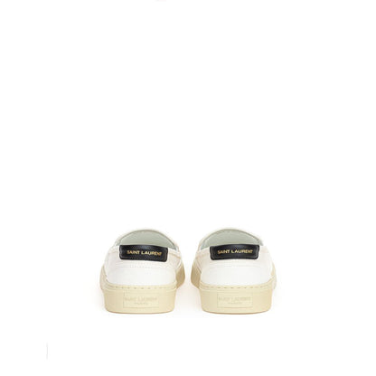 Saint Laurent Sneaker aus weißer Baumwolle mit niedrigem Schaft