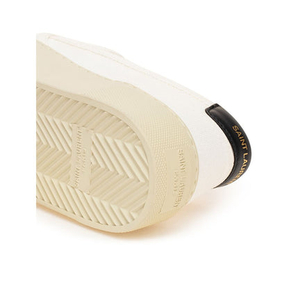 Saint Laurent Sneaker aus weißer Baumwolle mit niedrigem Schaft