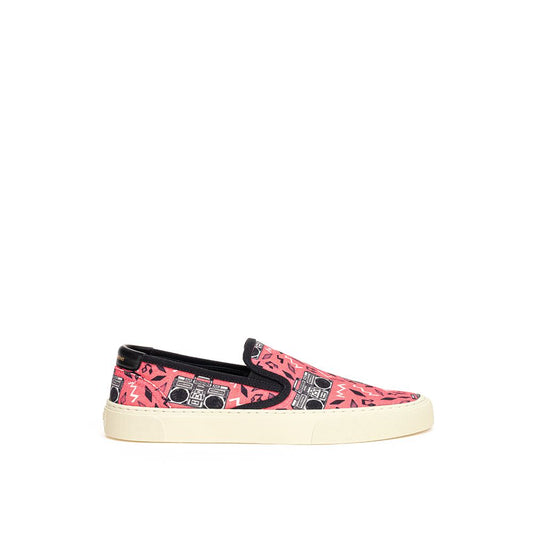 Saint Laurent Plateau-Sneakers aus rosa Baumwolle