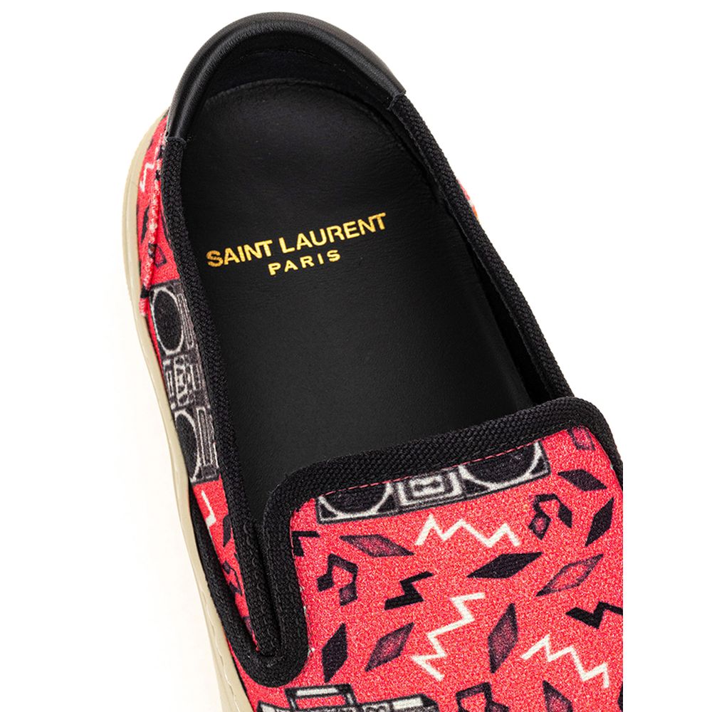 Saint Laurent Plateau-Sneakers aus rosa Baumwolle