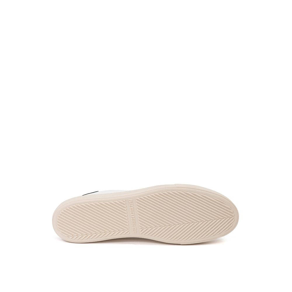 P448 Erweitern Sie Ihr Sneaker-Spiel mit komplett weißen italienischen Lederschuhen