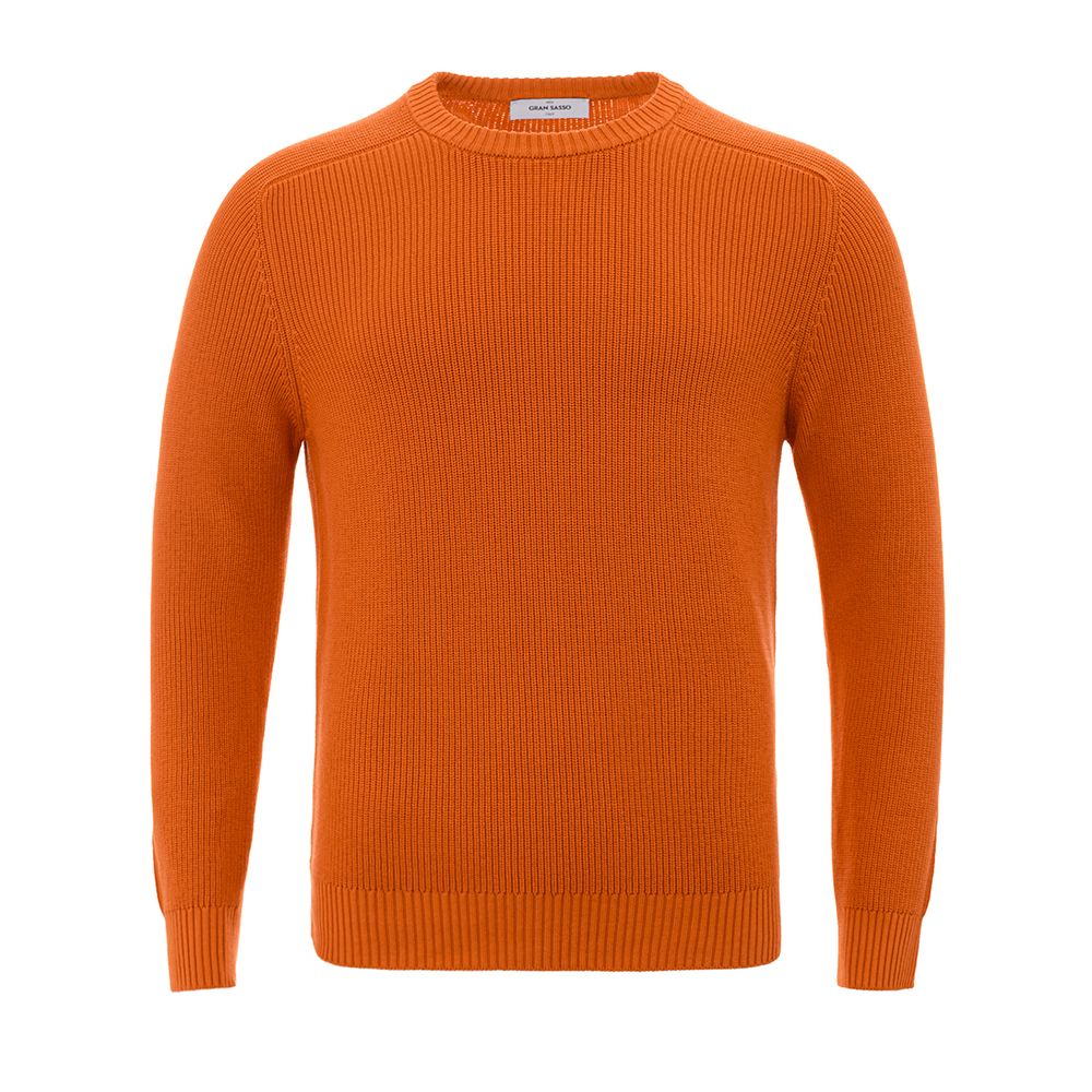 Schicker orangefarbener Pullover aus italienischer Baumwolle von Gran Sasso