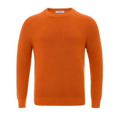 Schicker orangefarbener Pullover aus italienischer Baumwolle von Gran Sasso