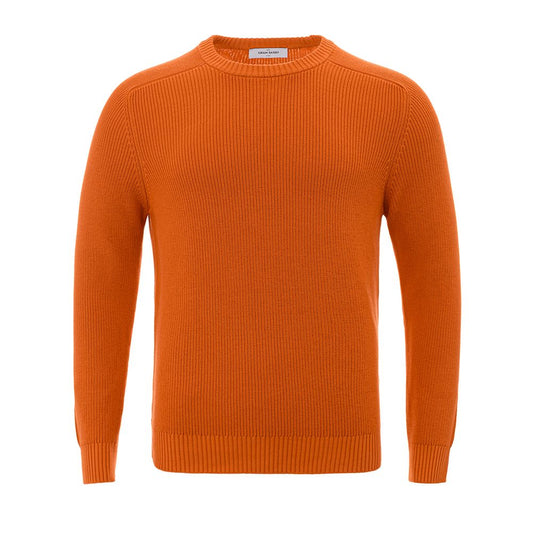 Schicker orangefarbener Pullover aus italienischer Baumwolle von Gran Sasso