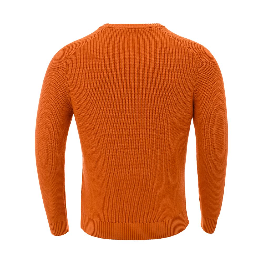 Schicker orangefarbener Pullover aus italienischer Baumwolle von Gran Sasso