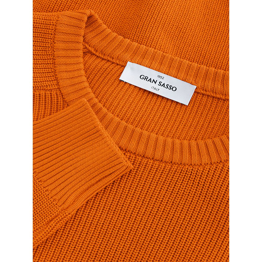 Schicker orangefarbener Pullover aus italienischer Baumwolle von Gran Sasso