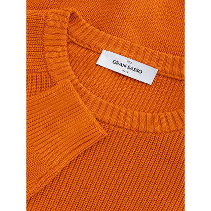 Schicker orangefarbener Pullover aus italienischer Baumwolle von Gran Sasso