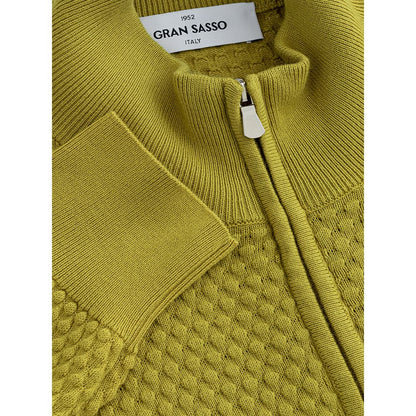 Gran Sasso Elegante gelbe Baumwoll-Strickjacke für Herren