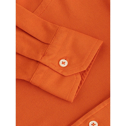 Gran Sasso Elegantes orangefarbenes Baumwollpolo für Herren