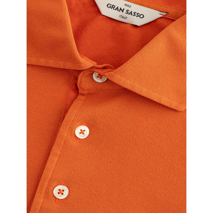 Gran Sasso Elegantes orangefarbenes Baumwollpolo für Herren