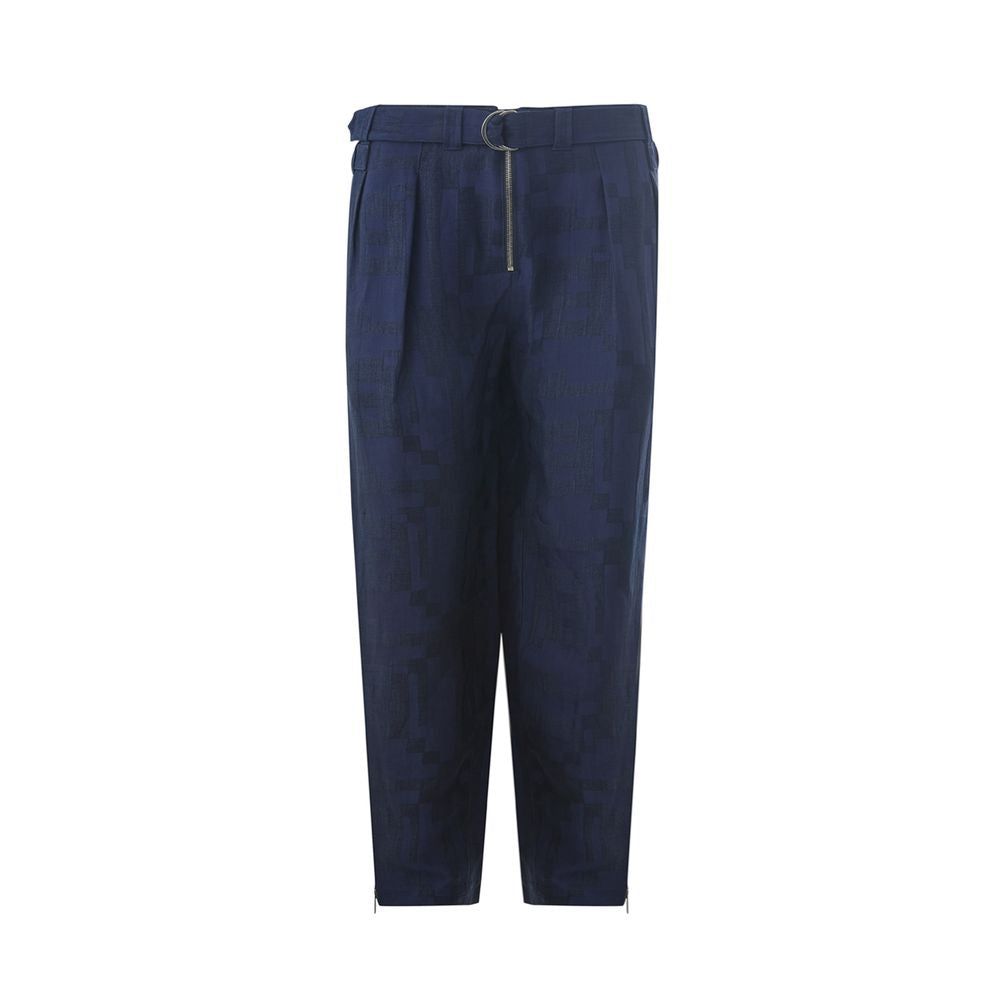 Emporio Armani Blaue Leinen-Freizeithose