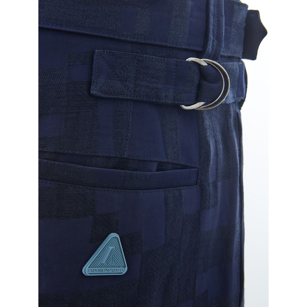 Emporio Armani Blaue Leinen-Freizeithose
