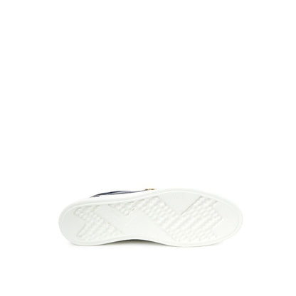 Roberto Cavalli Blaue Leder-Sneaker mit niedrigem Schaft