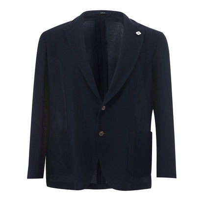 Lardini Blue Cotton Blazer