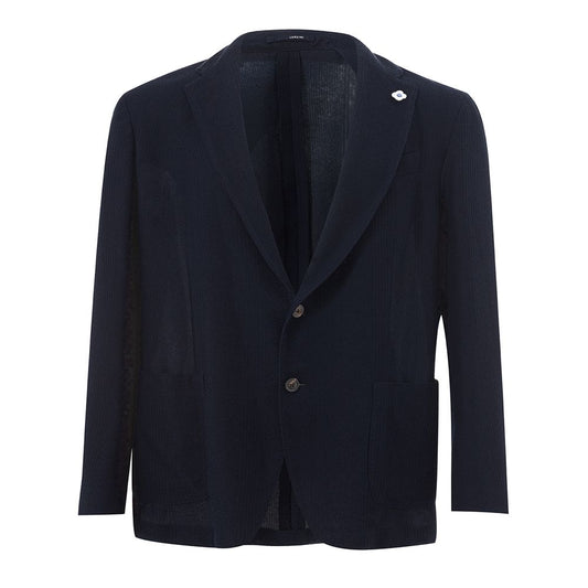 Lardini Blue Cotton Blazer
