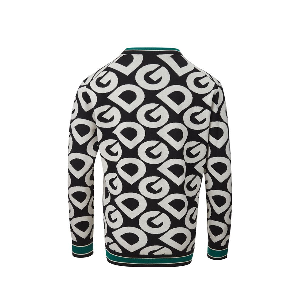 Dolce &amp; Gabbana Eleganter schwarzer Baumwollpullover für anspruchsvollen Stil