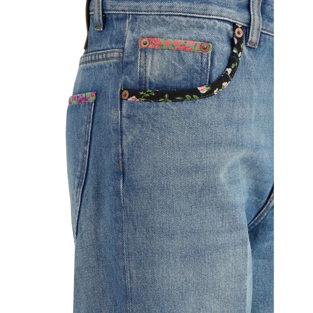 Valentino Blaue Baumwoll-Jeans mit geradem Bein