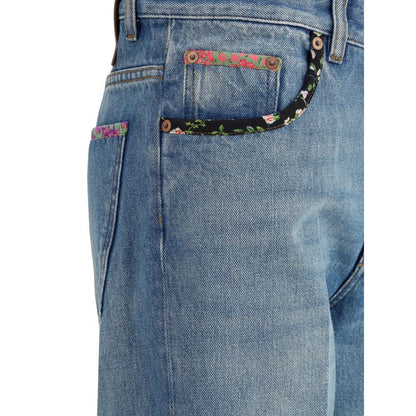 Valentino Blaue Baumwoll-Jeans mit geradem Bein