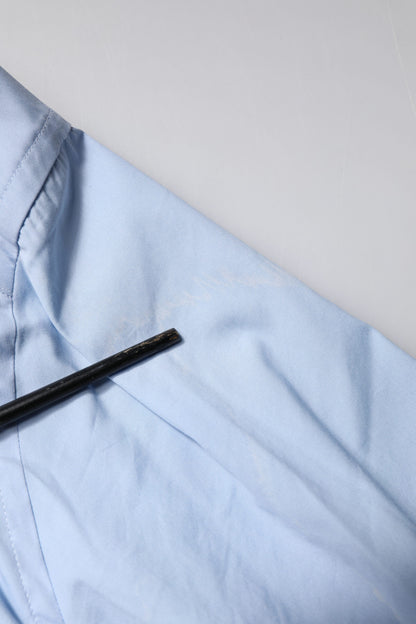 Dolce &amp; Gabbana Hellblaues, formelles Baumwollhemd in GOLD