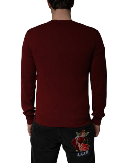 Dolce &amp; Gabbana Kaschmirpullover mit V-Ausschnitt für Herren, kastanienbraun
