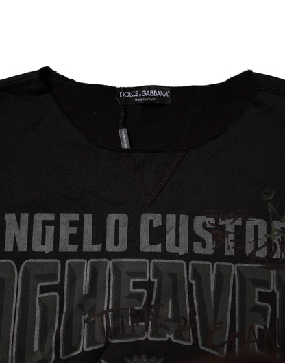 Dolce &amp; Gabbana – Schwarzer Pullover mit Rundhalsausschnitt „DG Heaven“