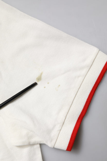 Dolce &amp; Gabbana – Weißes Poloshirt aus Baumwolle mit Logokragen für Herren