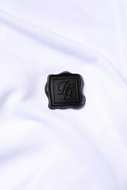 Dolce &amp; Gabbana – Weißes Poloshirt aus Baumwolle mit Logo und Kragen