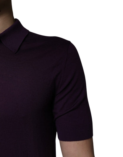 Dolce & Gabbana Violet Cashmere Collared Polo T-shirt