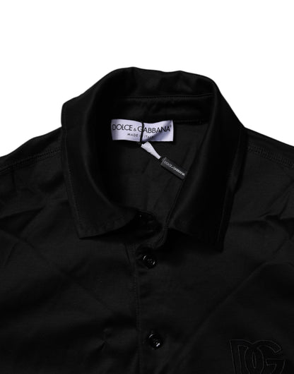 Dolce &amp; Gabbana – Schwarzes Polo-T-Shirt aus Baumwolle mit Kragen