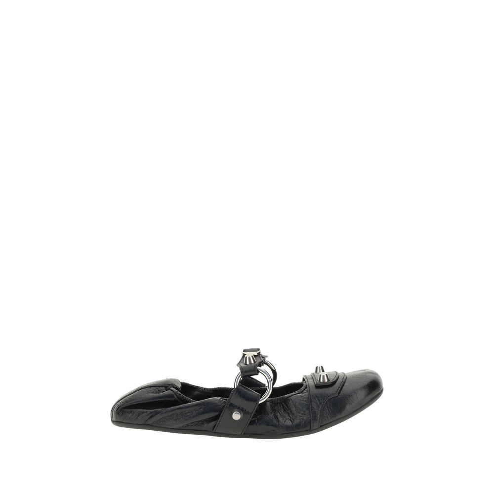 Balenciaga Ballerinas aus schwarzem Kalbsleder Modell Bos Taurus
