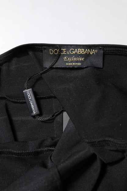 Dolce &amp; Gabbana Schwarzes ärmelloses, figurbetontes Jumpsuit-Kleid für Damen