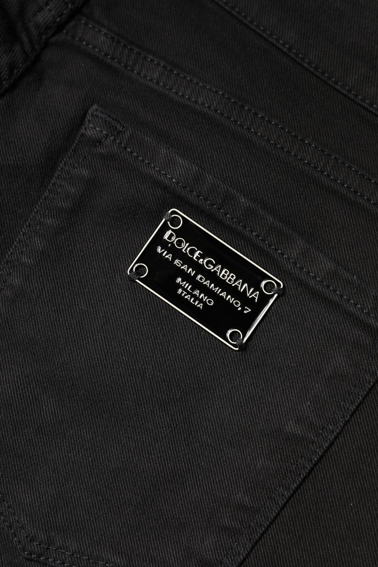 Dolce &amp; Gabbana – Schwarze Skinny-Jeans aus Baumwolle mit mittlerer Taille