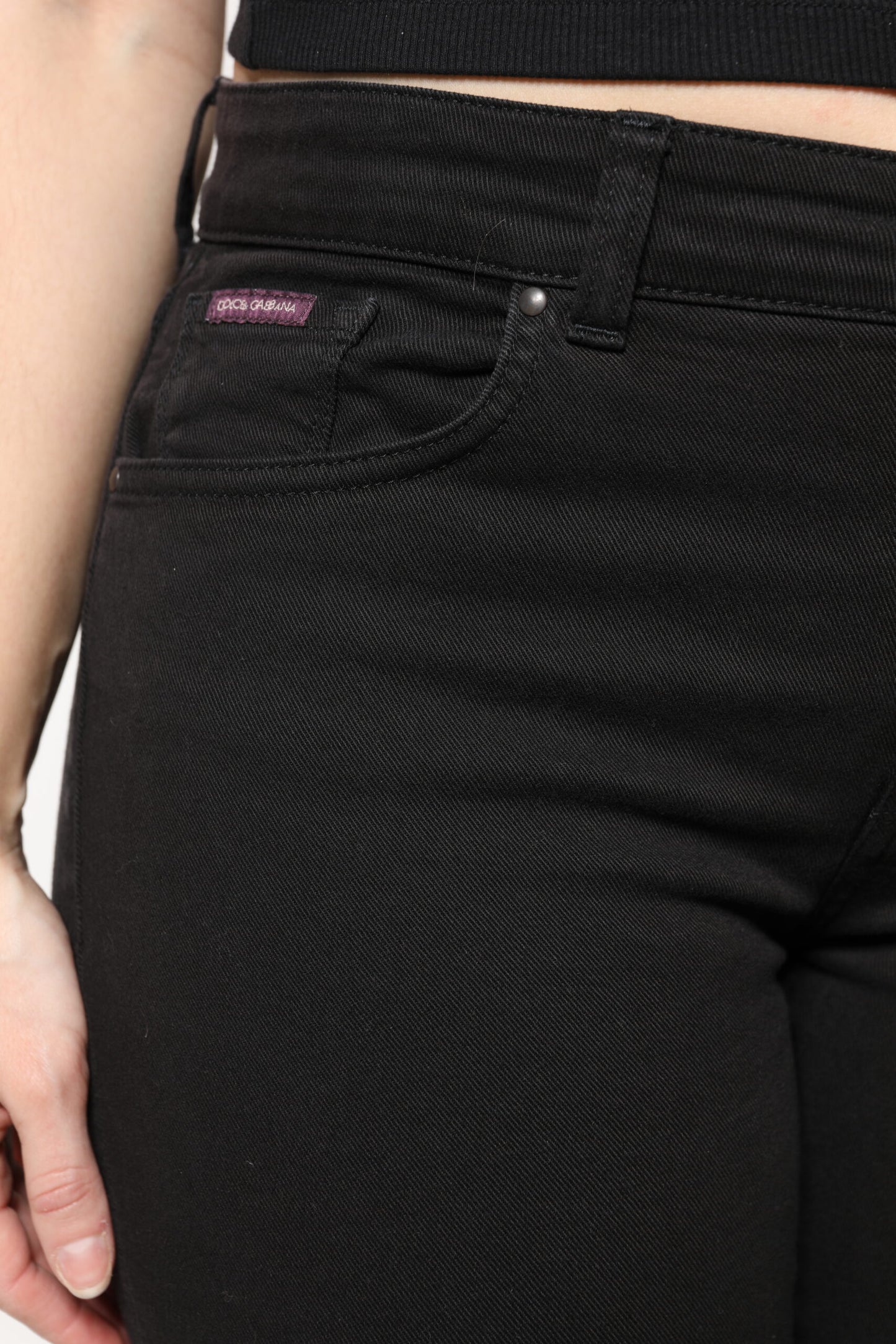 Dolce &amp; Gabbana – Schwarze Skinny-Jeans aus Baumwolle mit mittlerer Taille