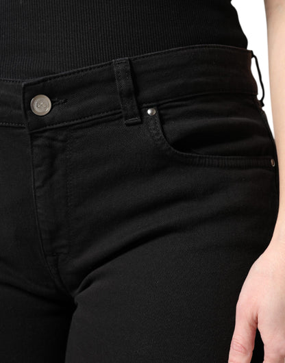 Dolce &amp; Gabbana – Schwarze Skinny-Jeans aus Baumwolle mit mittlerer Taille