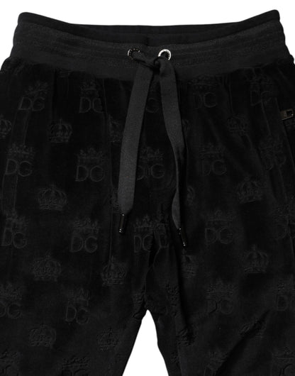 Dolce &amp; Gabbana – Schwarze Jogginghose mit DG-Logo-Print