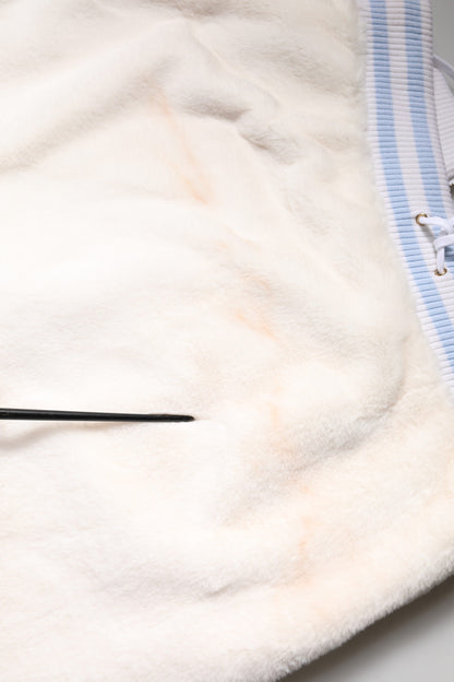 Dolce &amp; Gabbana – Hoch taillierter Minirock aus Kunstpelz in Off-White