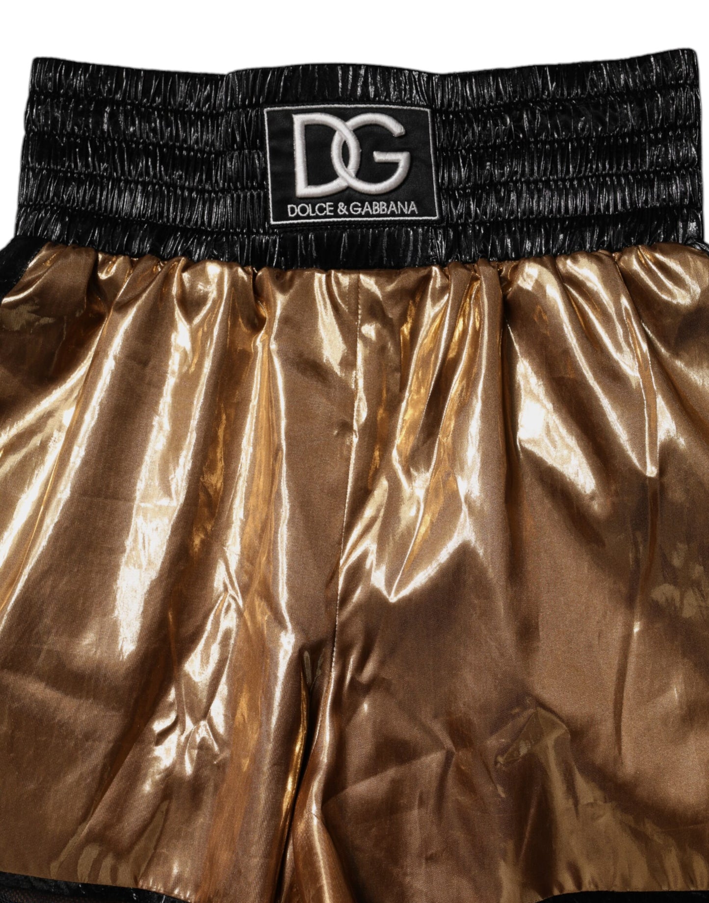 Dolce &amp; Gabbana Metallic Gold High Waist Damen Hotpants Short
