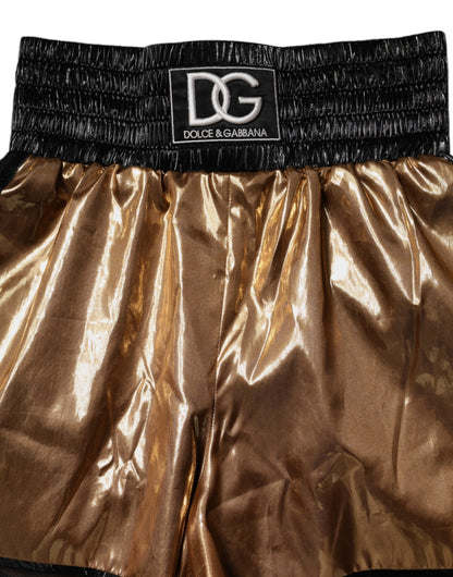 Dolce &amp; Gabbana Metallic Gold High Waist Damen Hotpants Short