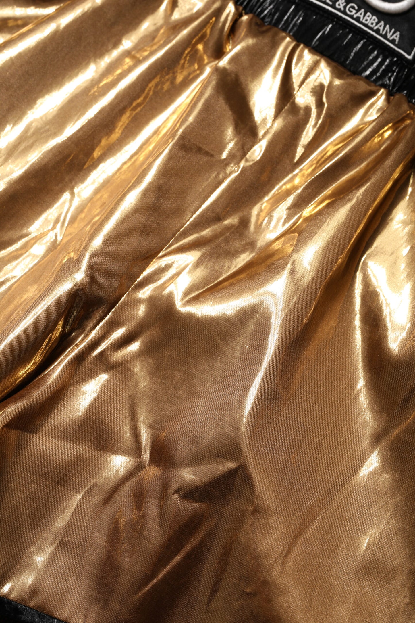 Dolce &amp; Gabbana Metallic Gold High Waist Damen Hotpants Short