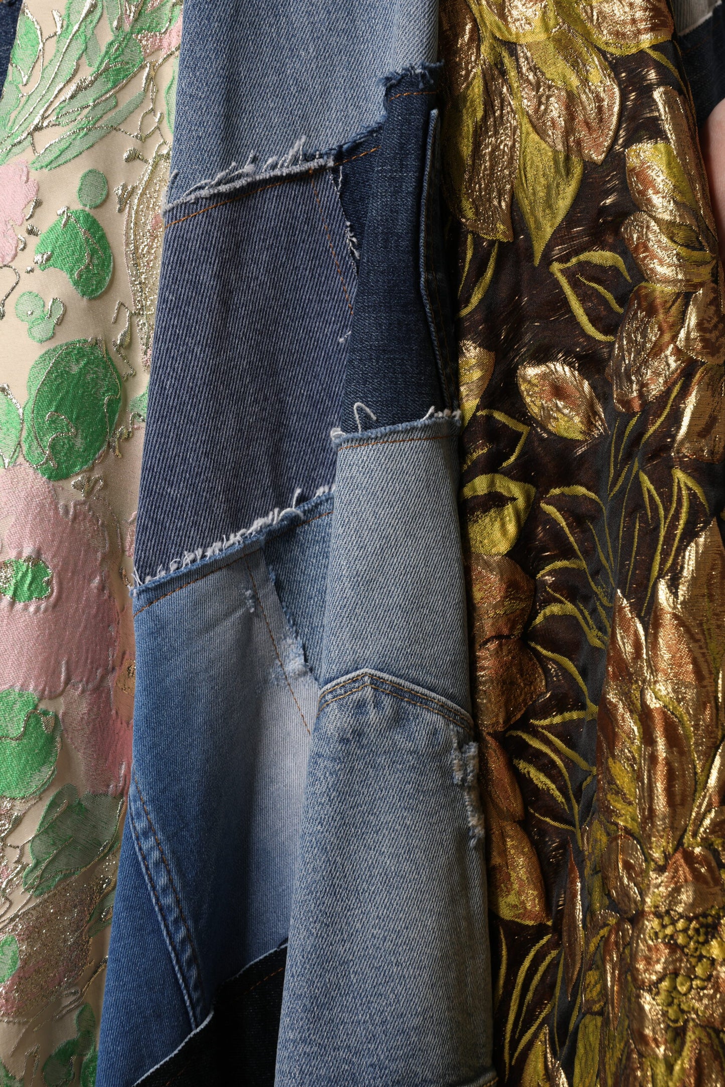 Dolce &amp; Gabbana – Mehrfarbiger Patchwork-Midirock mit hoher Taille