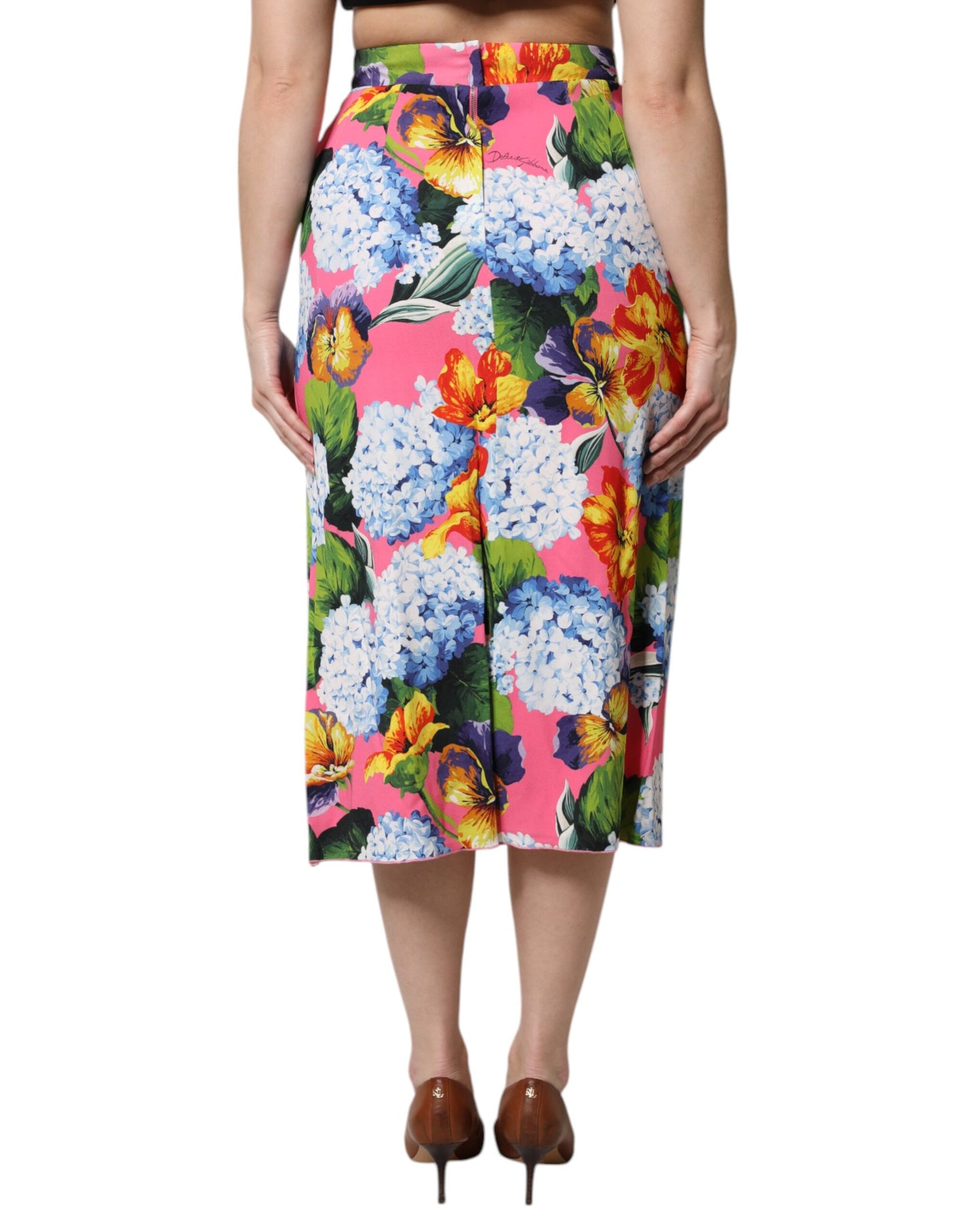 Dolce &amp; Gabbana – Mehrfarbiger Midirock mit Blumenmuster und hoher Taille