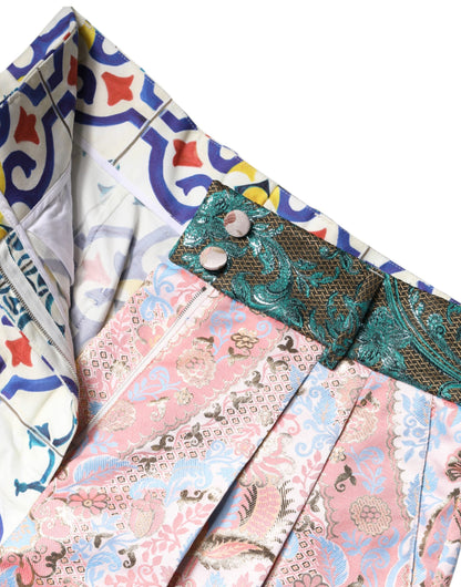 Dolce &amp; Gabbana Mehrfarbige Hotpants-Shorts aus Baumwolle mit Patchwork