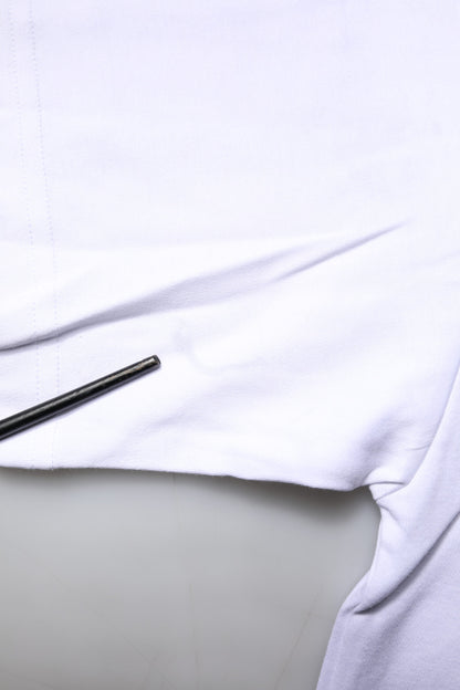 Dolce &amp; Gabbana – Weißes bedrucktes T-Shirt aus Baumwolle mit Rundhalsausschnitt