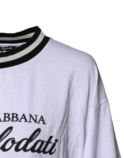Dolce &amp; Gabbana – Weißes T-Shirt aus Baumwolle „DG Fashion“ mit Rundhalsausschnitt