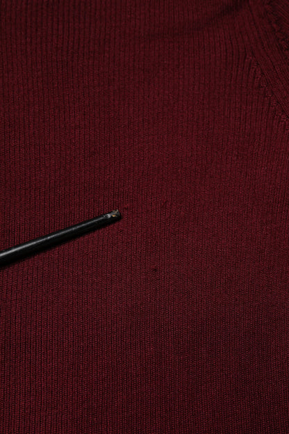 Dolce &amp; Gabbana – Burgunderroter, langärmliger Rollkragenpullover mit schmalem Schnitt